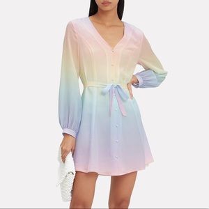 Worn once Olivia Rubin Viola rainbow ombre silk mini dress